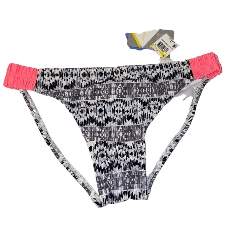 GO Gossip Granite Electric Impulses Printed Coral Coral Sides Bikini Bottom M